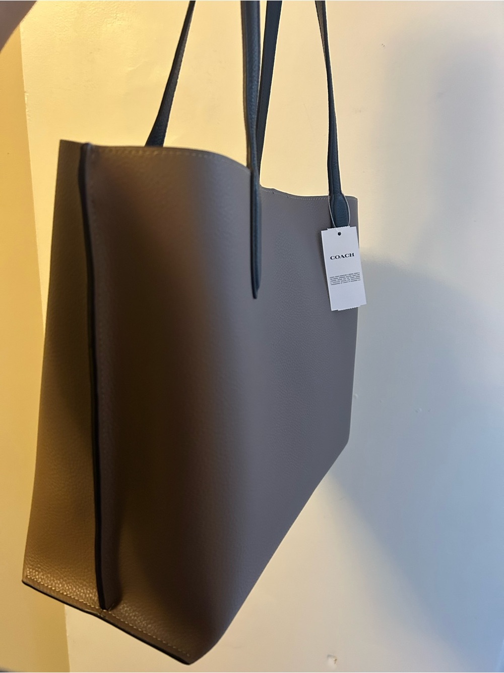 Coach Brown Leather Tote with Black Handles - Picture 4 of 16